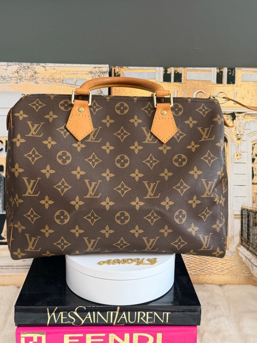 Louis Vuitton Monogram Canvas Brown & Tan Handheld Briefcase
